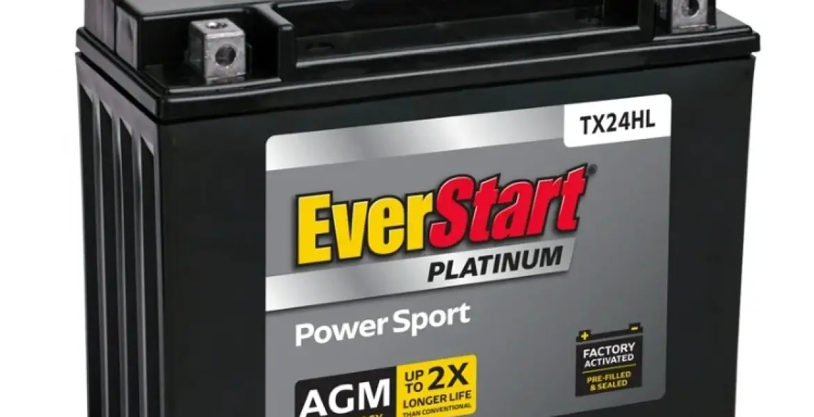 EverStart Platinum BOXED AGM Power Sport Battery, Group Size TX24HL 12 Volt, 350 CCA